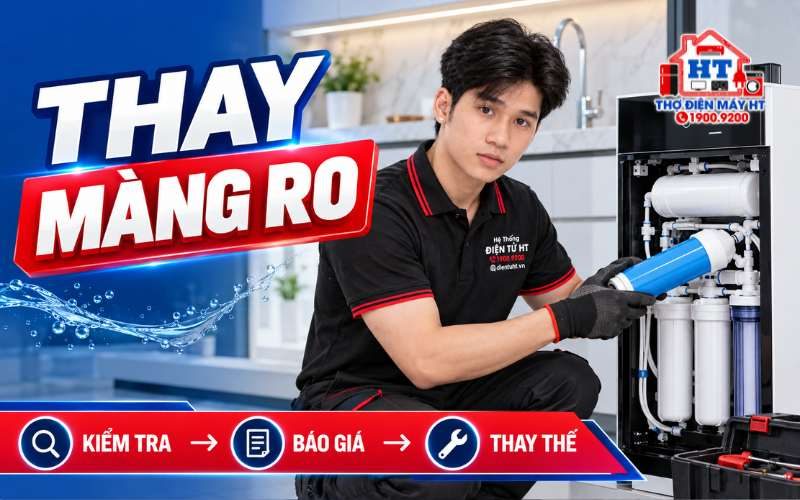 Thay Màng RO Máy Lọc Nước Tại Nhà – Điện Tử HT