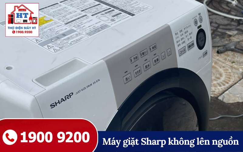 may-giat-sharp-khong-len-nguon