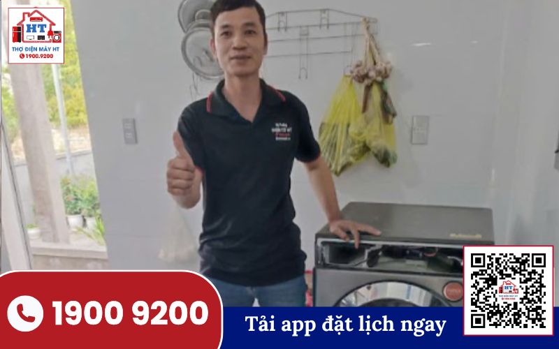 Kỹ thuật viên Điện Tử HT sửa máy giặt tại Long An