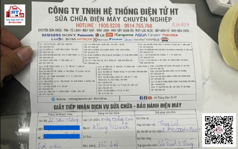 Biên bản chính sách bảo hành dịch vụ sửa tivi Biên bản ghi nhận chính sách bảo hành sau sửa chữa tivi tại Cà Mau