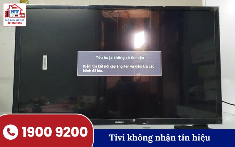 Màn hình tivi hiển thị thông báo không nhận tín hiệu đầu vào